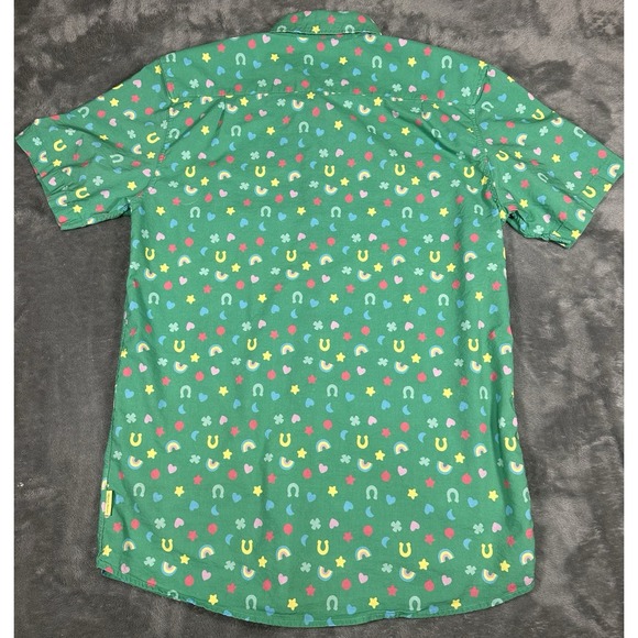 Tipsy Elves Button Up Shirt Mens L Green Lucky Charms St Patrick's  Leprechaun - Picture 8 of 8